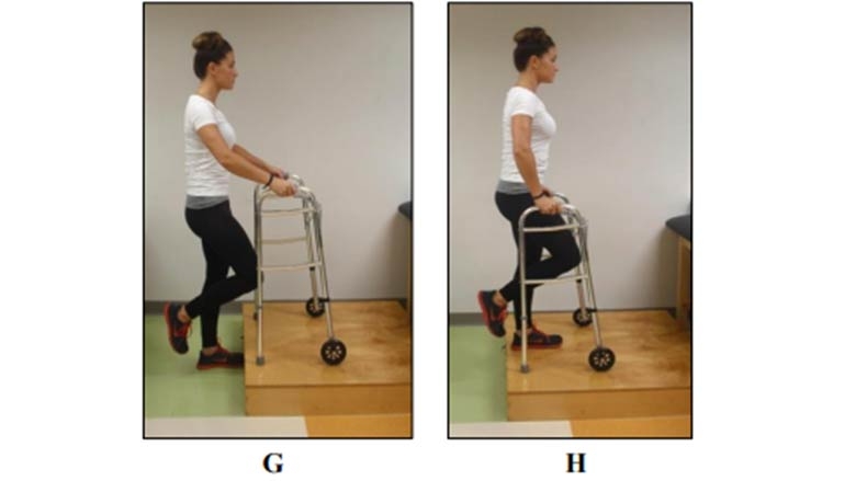 Patient Instructions: Gait Training/Assistive Devices: Walkers - To Go Up Curb