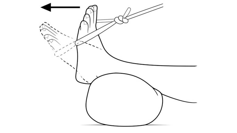 Toe point with resistance (plantarflexion resisted)