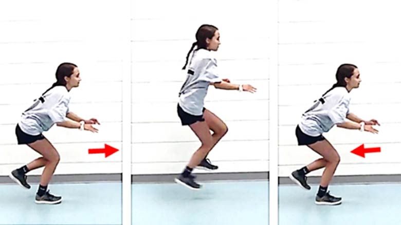 Single leg forward-to-backward hops