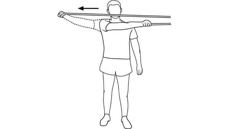 Strengthening: Upper Extremity Exercises with an Exercise Band - Raised shoulder abduction