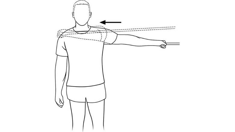 Strengthening: Upper Extremity Exercises with an Exercise Band - Raised shoulder adduction