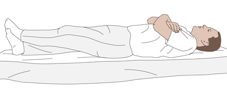 If you are turning to your right, put your left leg over your right leg. 