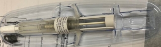 Medicine in the pre-filled syringe with needle